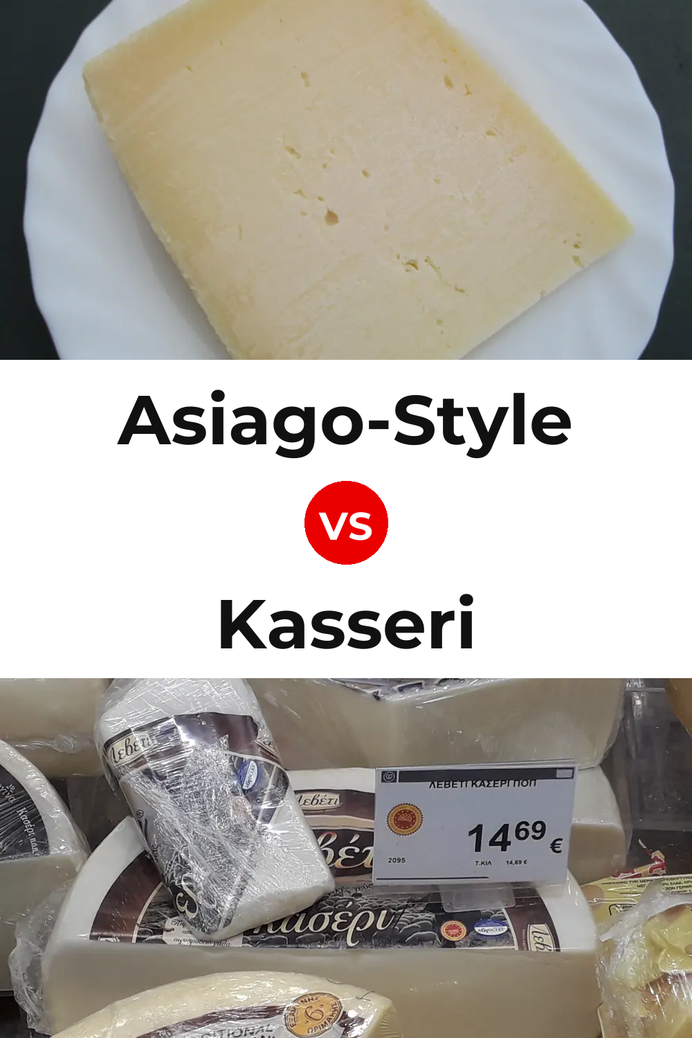 Asiago-Style Cheese vs Kasseri Cheese Pinterest comparison
