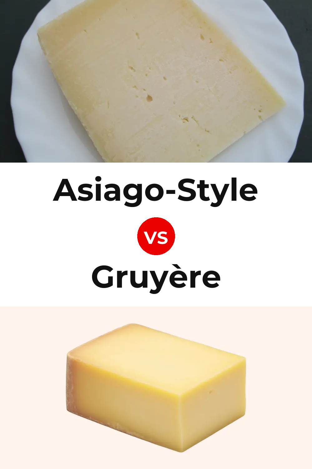 Asiago-Style Cheese vs Gruyère Cheese Pinterest comparison