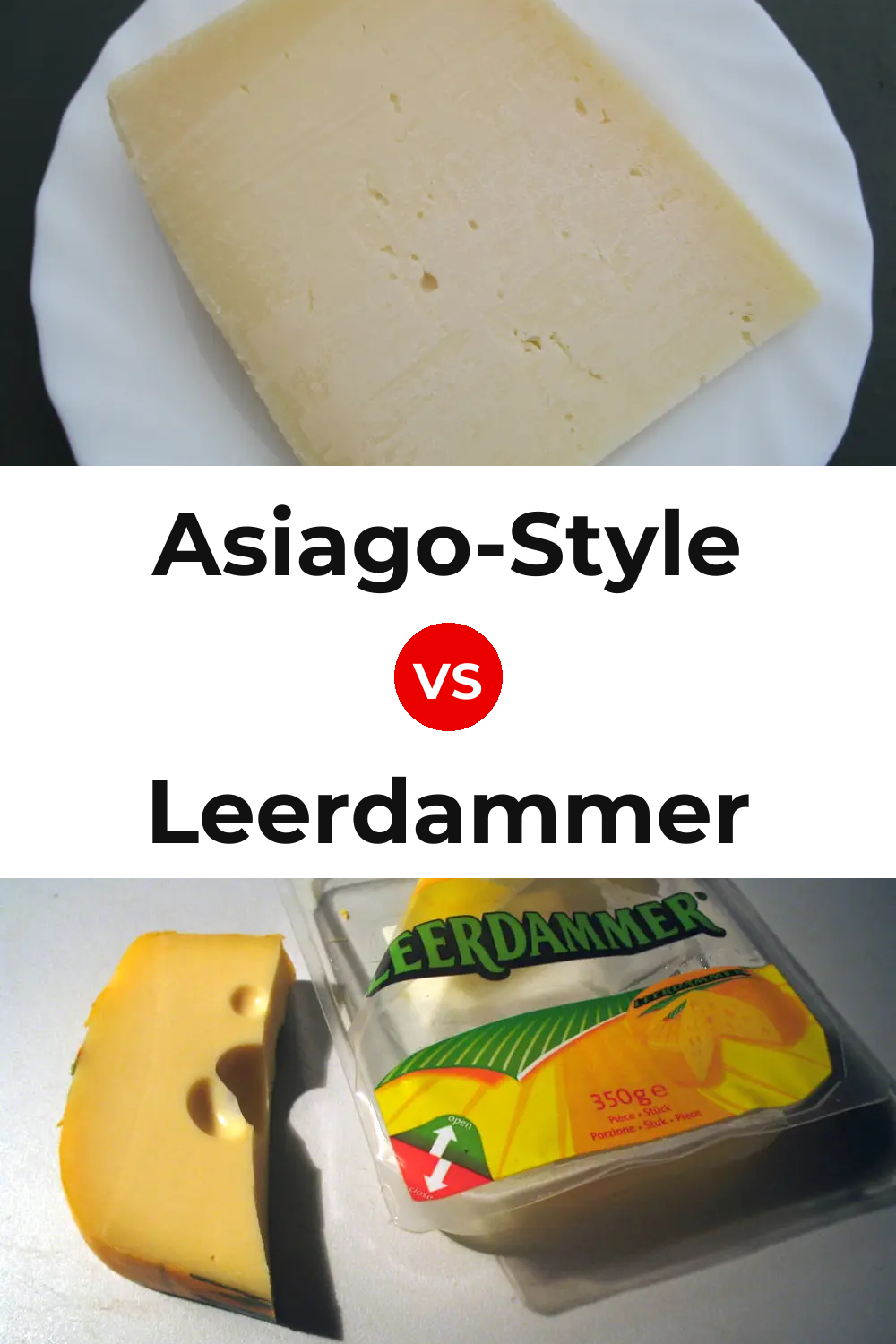 Asiago-Style Cheese vs Leerdammer Cheese Pinterest comparison