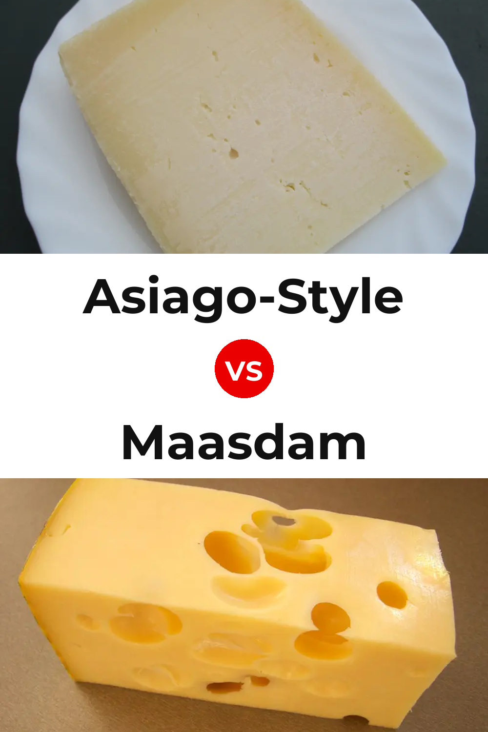 Asiago-Style Cheese vs Maasdam Cheese Pinterest comparison