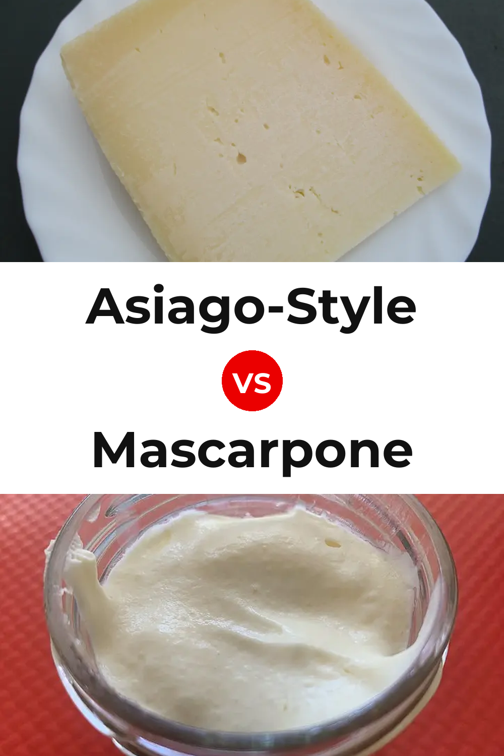 Asiago-Style Cheese vs Mascarpone Cheese Pinterest comparison