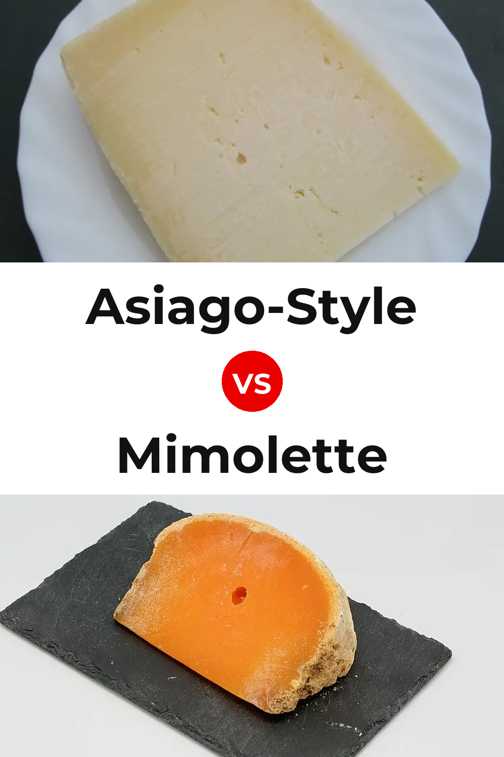 Asiago-Style Cheese vs Mimolette Cheese Pinterest comparison