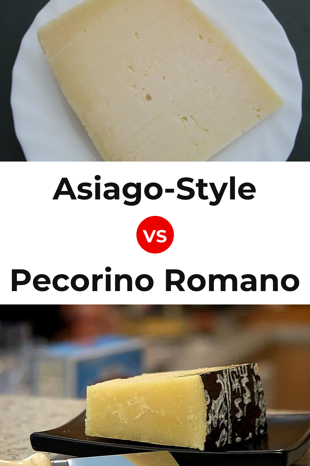 Asiago-Style Cheese vs Pecorino Romano Cheese Pinterest comparison