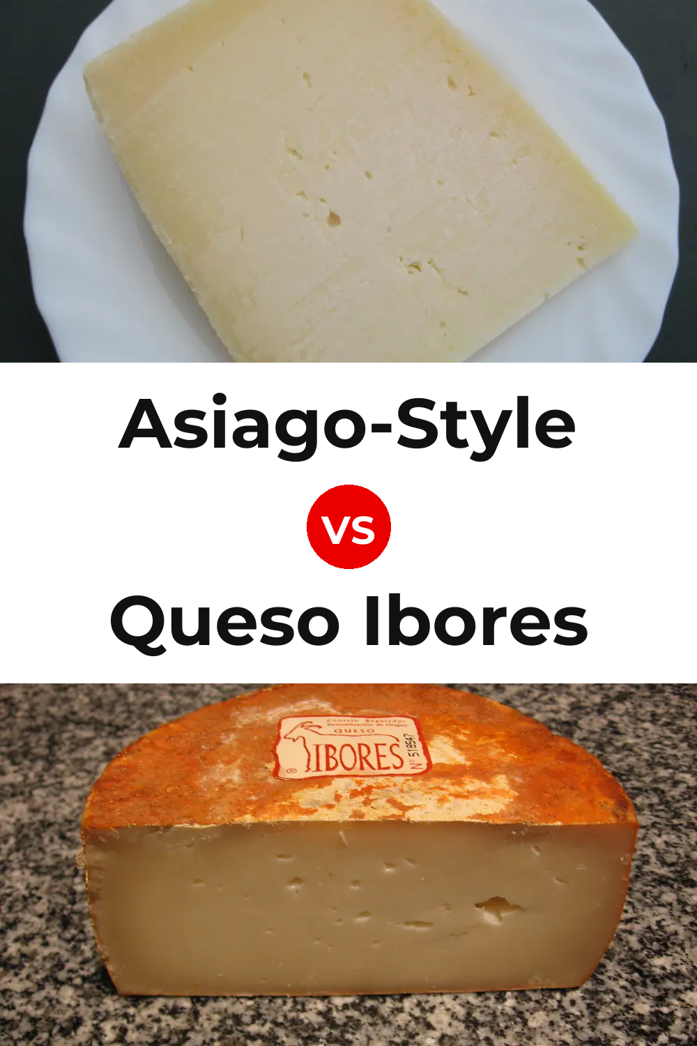 Asiago-Style Cheese vs Queso Ibores Pinterest comparison