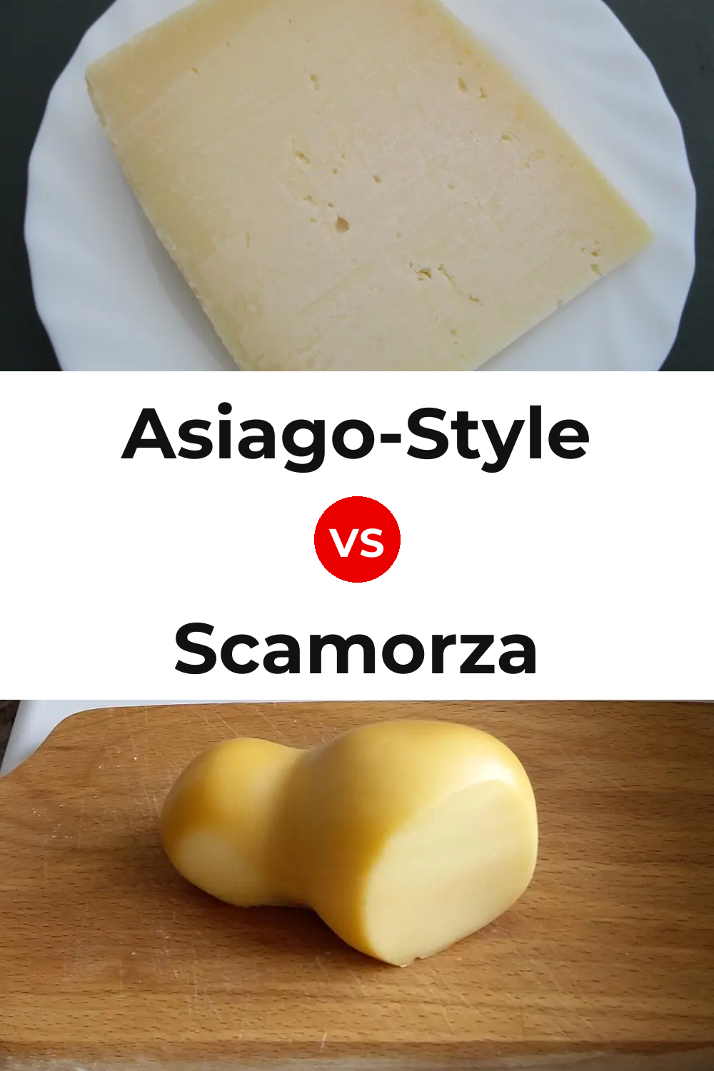 Asiago-Style Cheese vs Scamorza Cheese Pinterest comparison