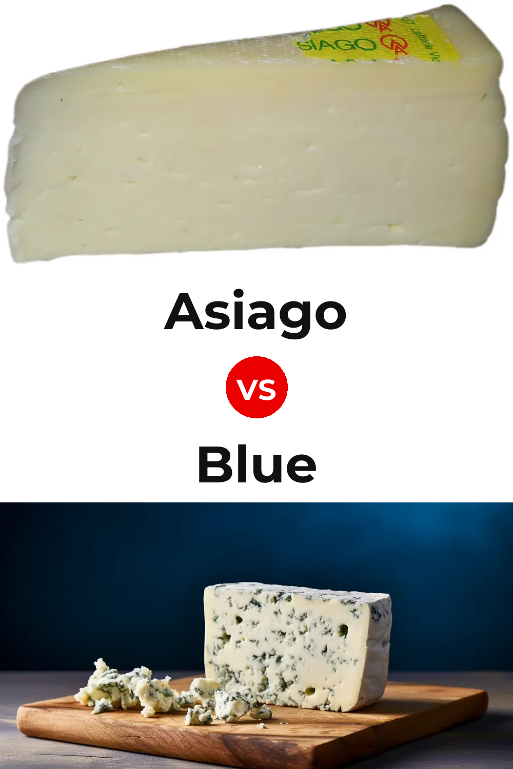 Asiago Cheese vs Blue Cheese Pinterest comparison