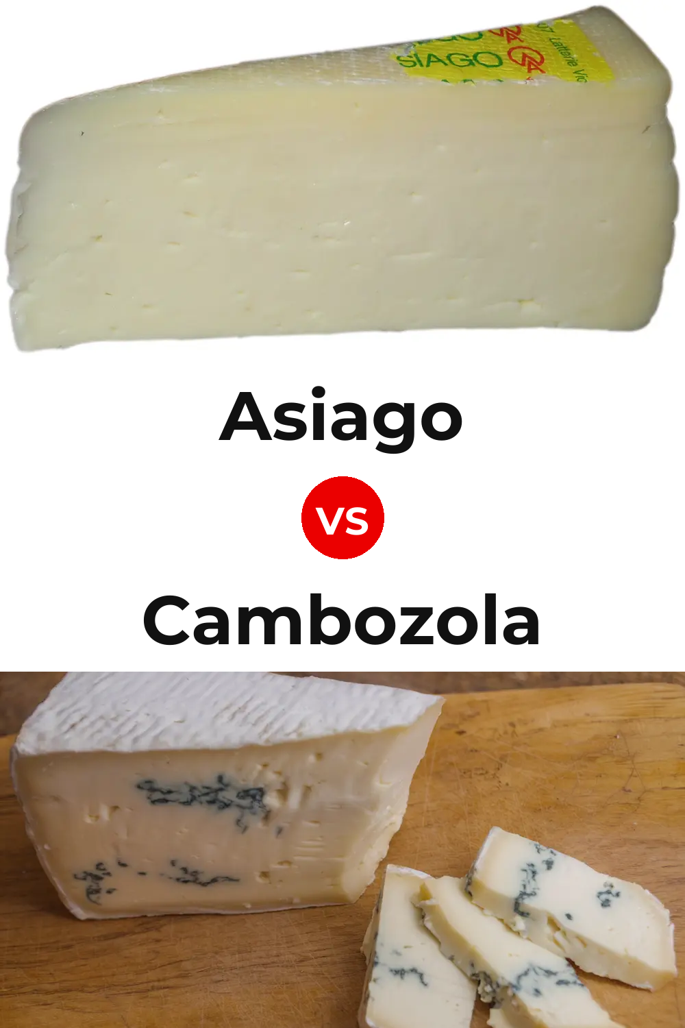Asiago Cheese vs Cambozola Cheese Pinterest comparison