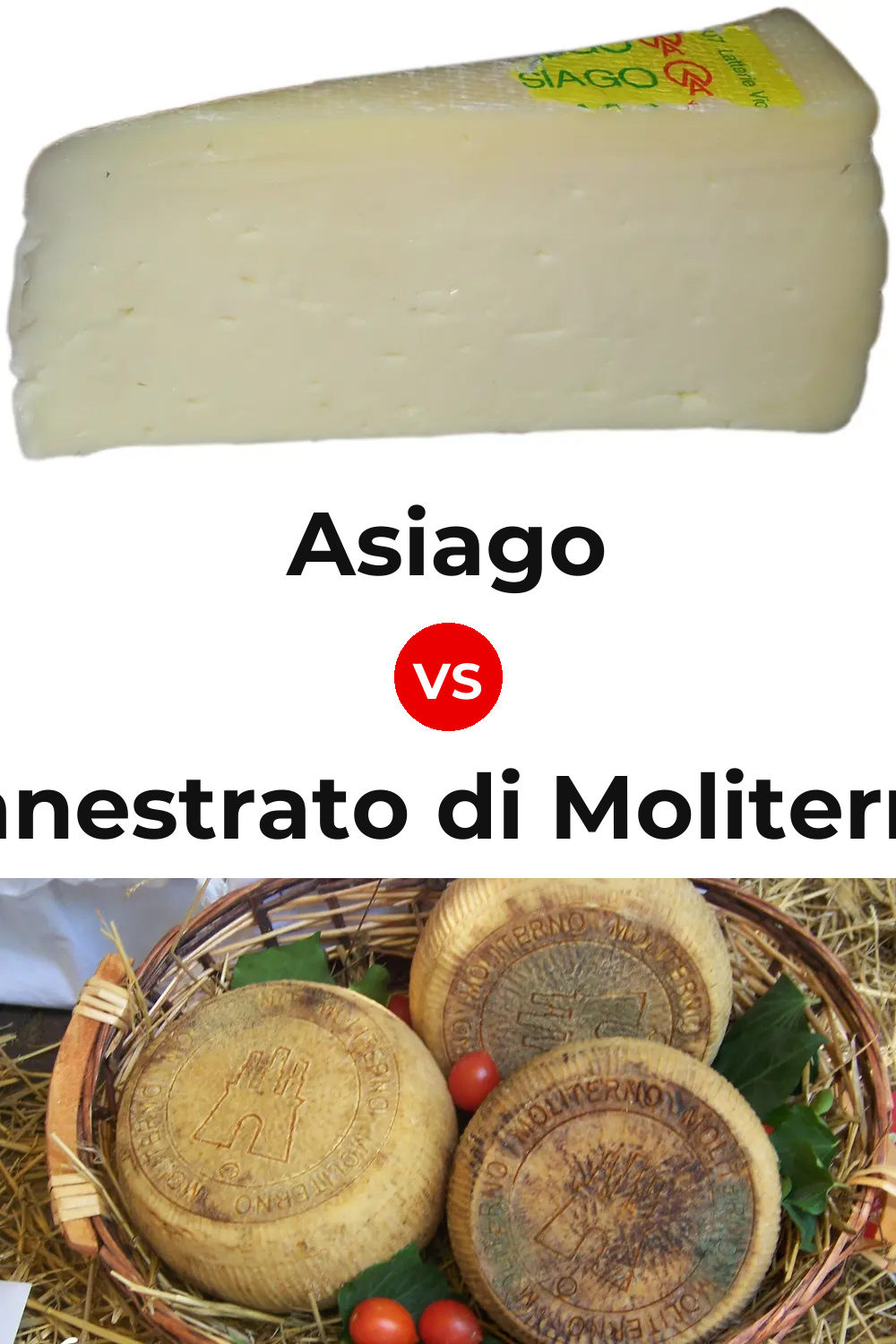 Asiago Cheese vs Canestrato di Moliterno Cheese Pinterest comparison
