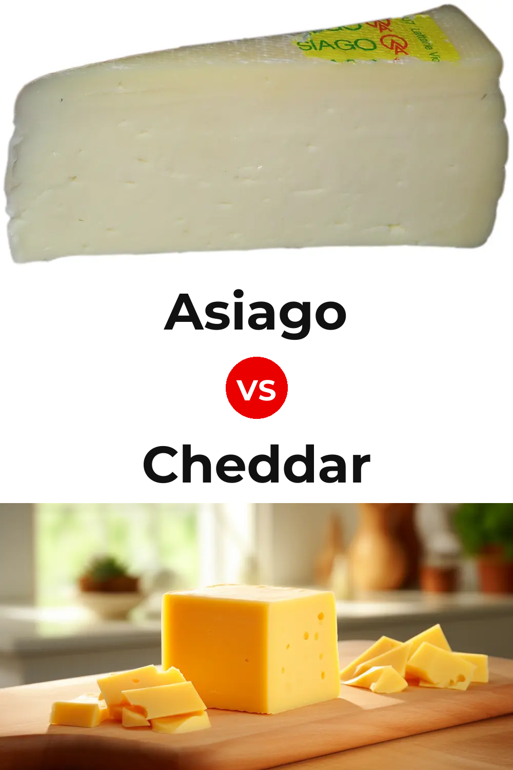 Asiago Cheese vs Cheddar Cheese Pinterest comparison