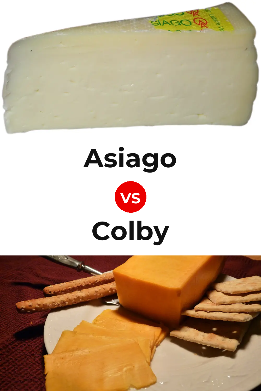 Asiago Cheese vs Colby Cheese Pinterest comparison