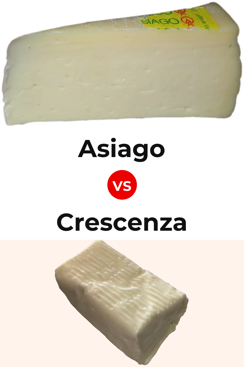 Asiago Cheese vs Crescenza Cheese Pinterest comparison