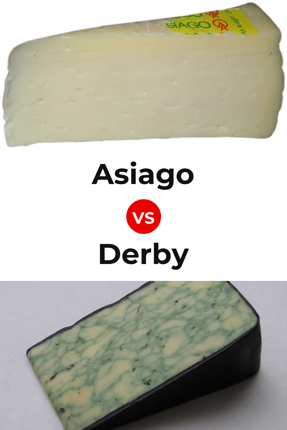 Asiago Cheese vs Derby Cheese Pinterest comparison