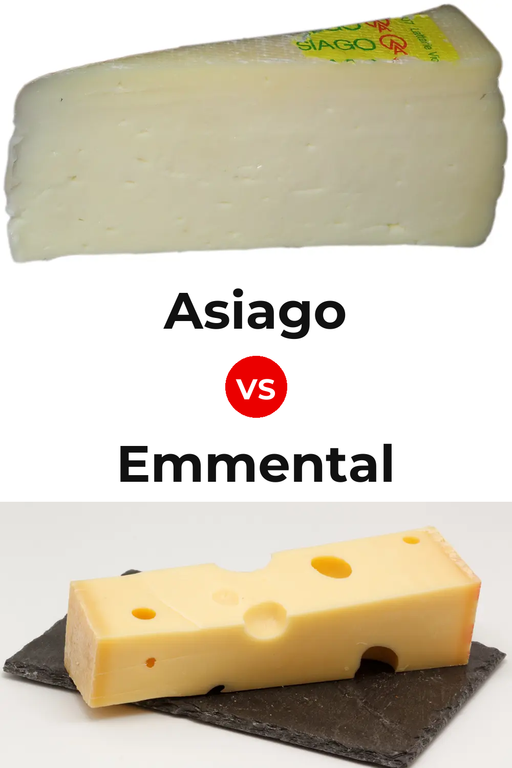 Asiago Cheese vs Emmental Cheese Pinterest comparison