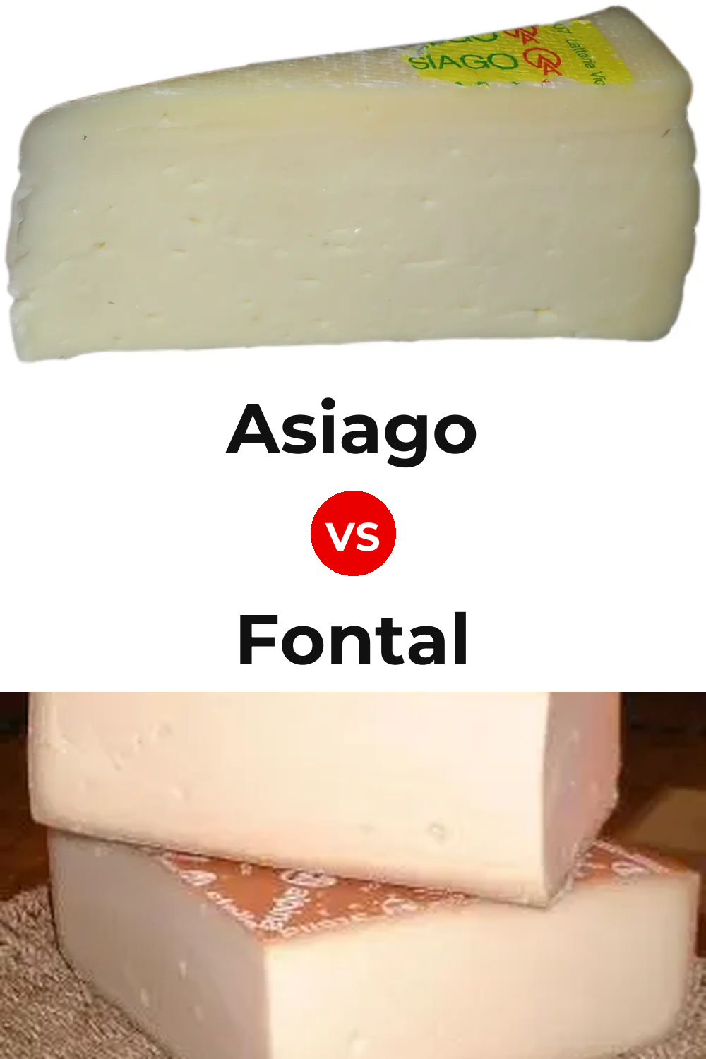 Asiago Cheese vs Fontal Cheese Pinterest comparison