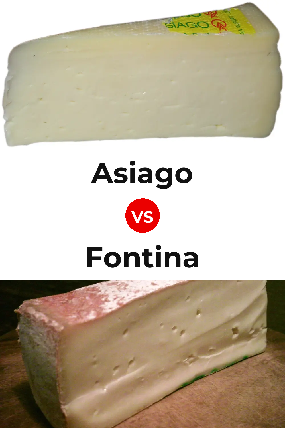 Asiago Cheese vs Fontina Cheese Pinterest comparison