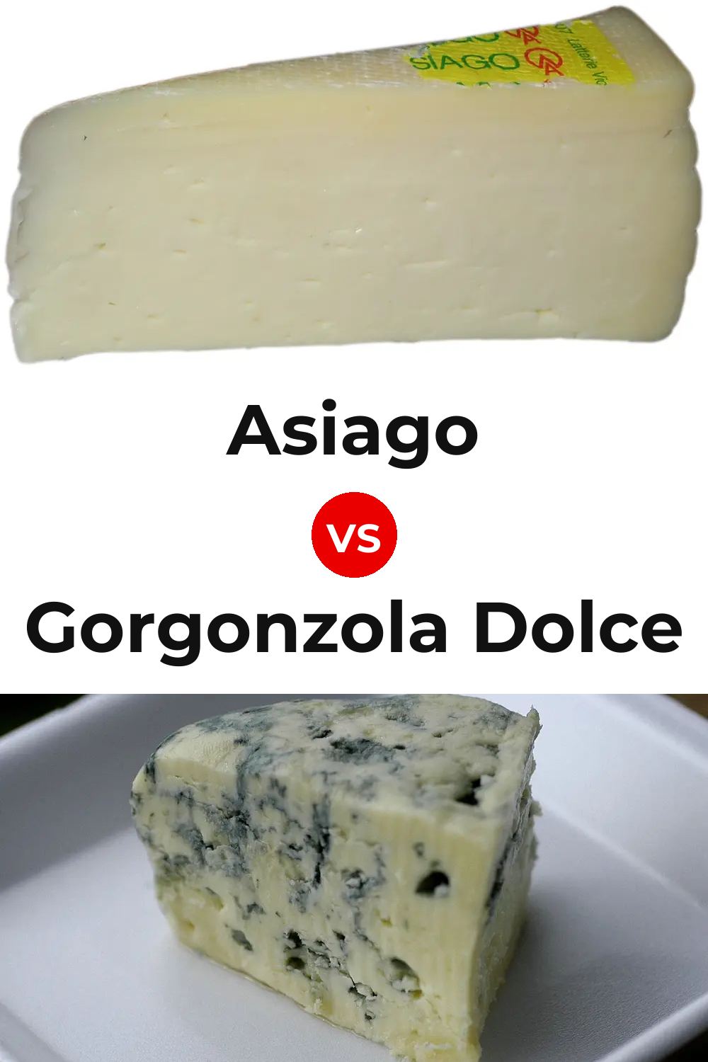 Asiago Cheese vs Gorgonzola Dolce Cheese Pinterest comparison