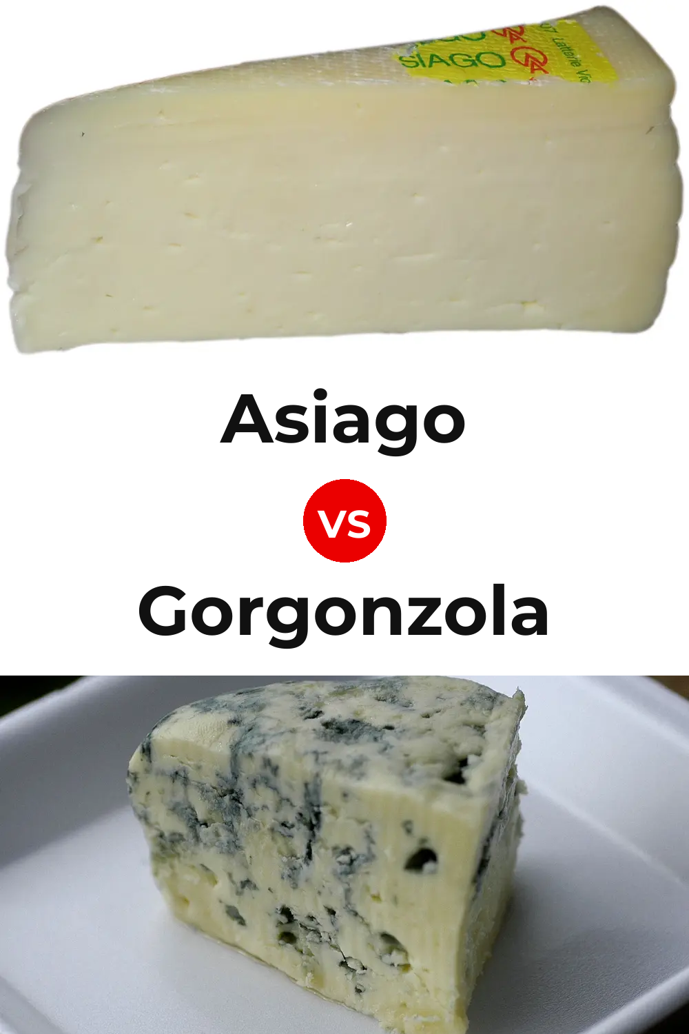 Asiago Cheese vs Gorgonzola Cheese Pinterest comparison