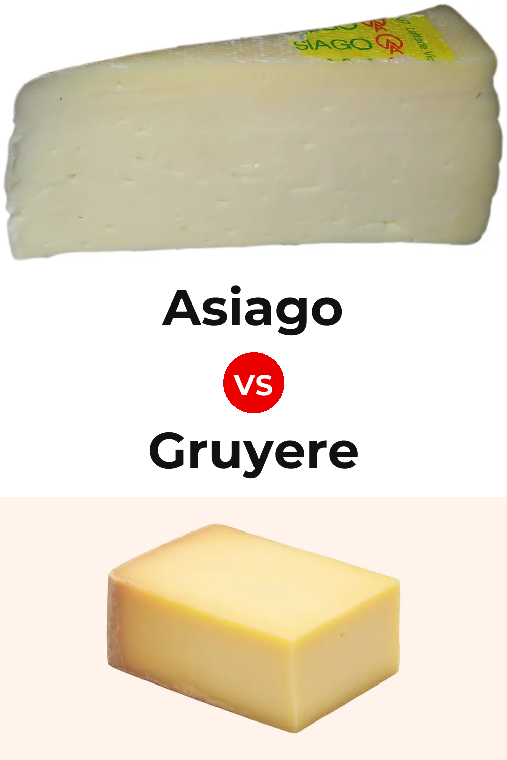 Asiago Cheese vs American Gruyere Cheese Pinterest comparison