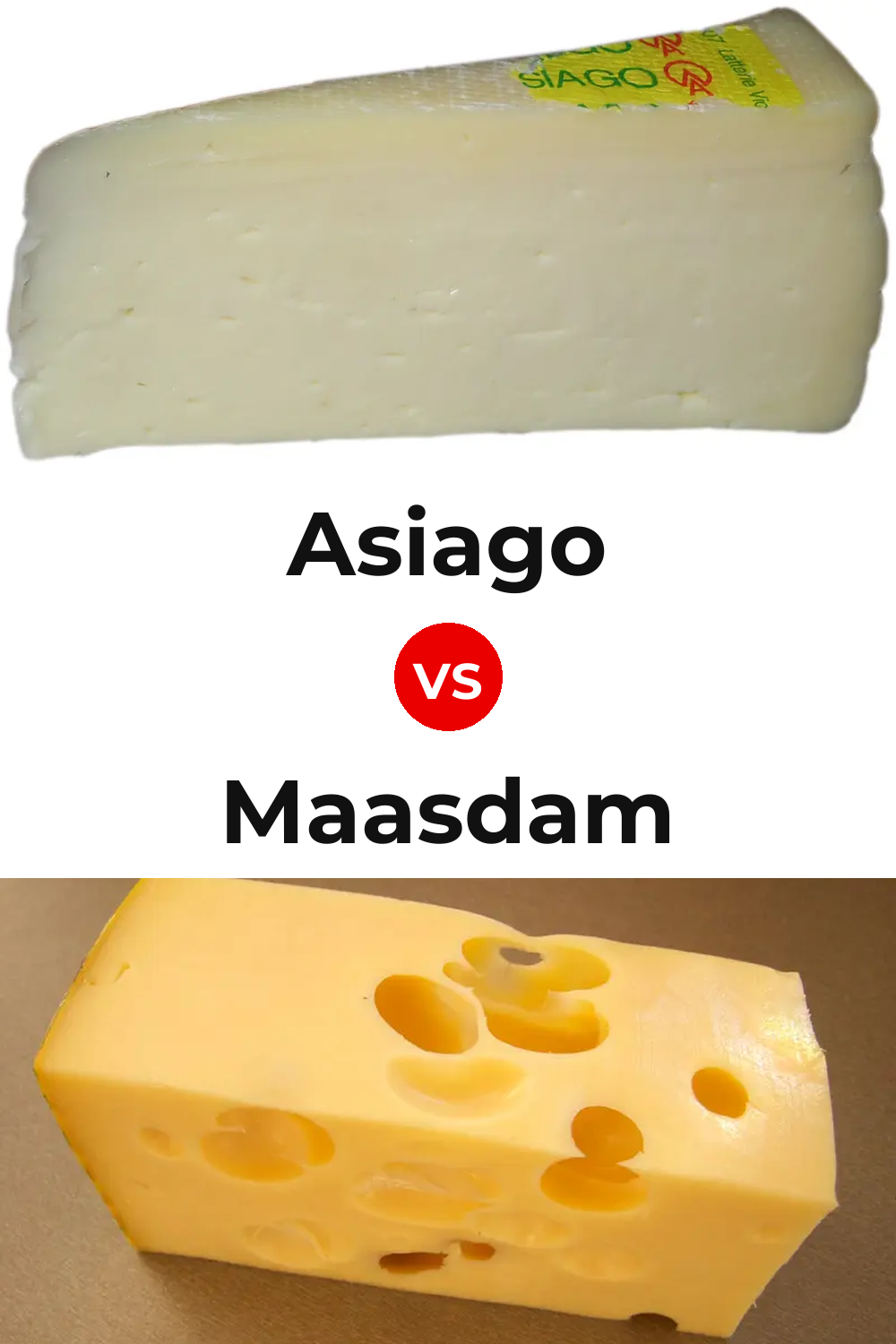 Asiago Cheese vs Maasdam Cheese Pinterest comparison