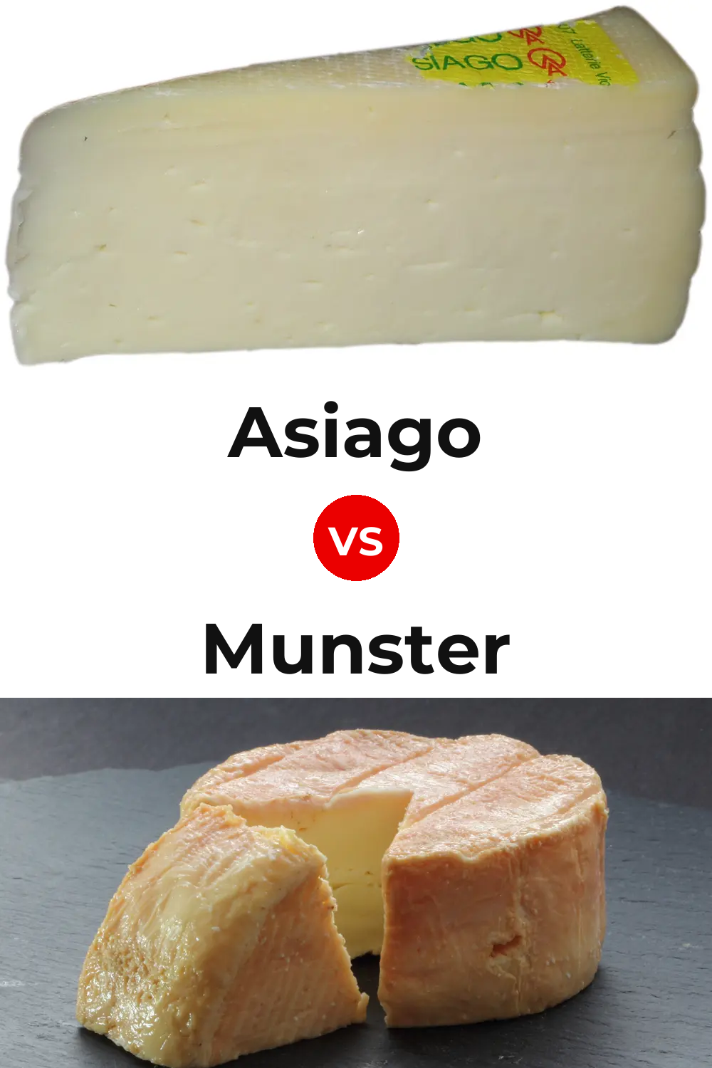 Asiago Cheese vs Munster Cheese Pinterest comparison