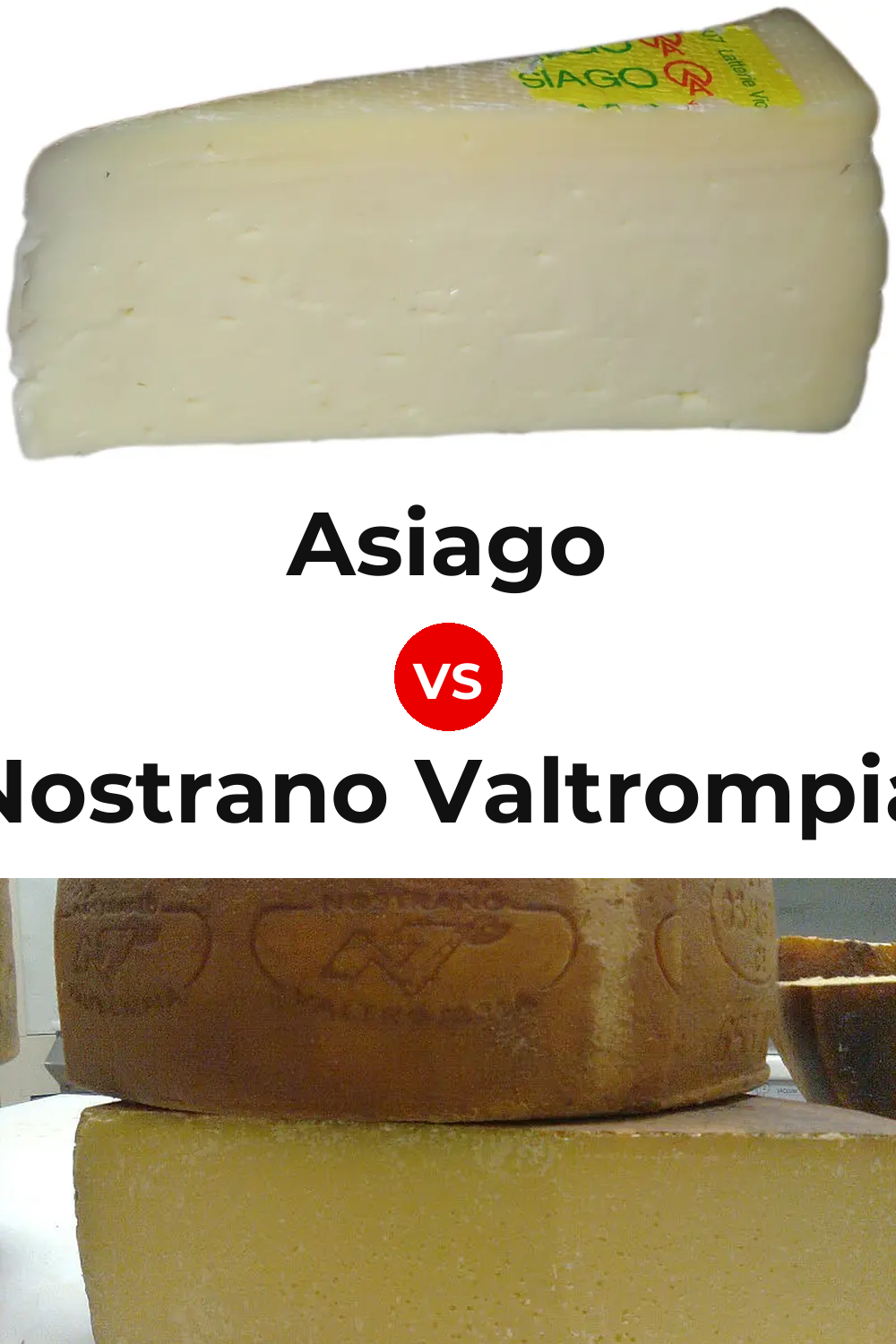 Asiago Cheese vs Nostrano Valtrompia Cheese Pinterest comparison