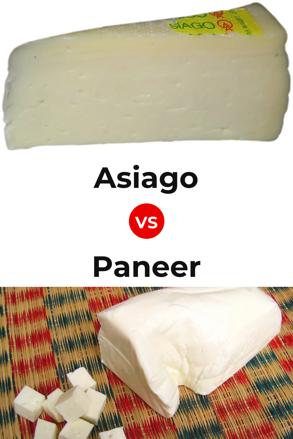 Asiago Cheese vs Paneer Cheese Pinterest comparison