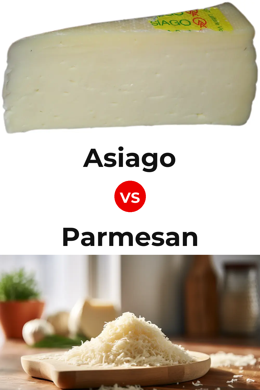 Asiago Cheese vs Parmesan Cheese Pinterest comparison