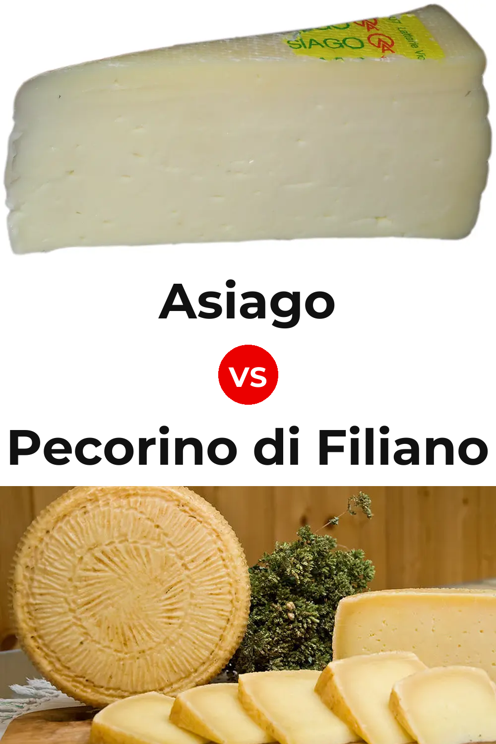 Asiago Cheese vs Pecorino di Filiano Cheese Pinterest comparison