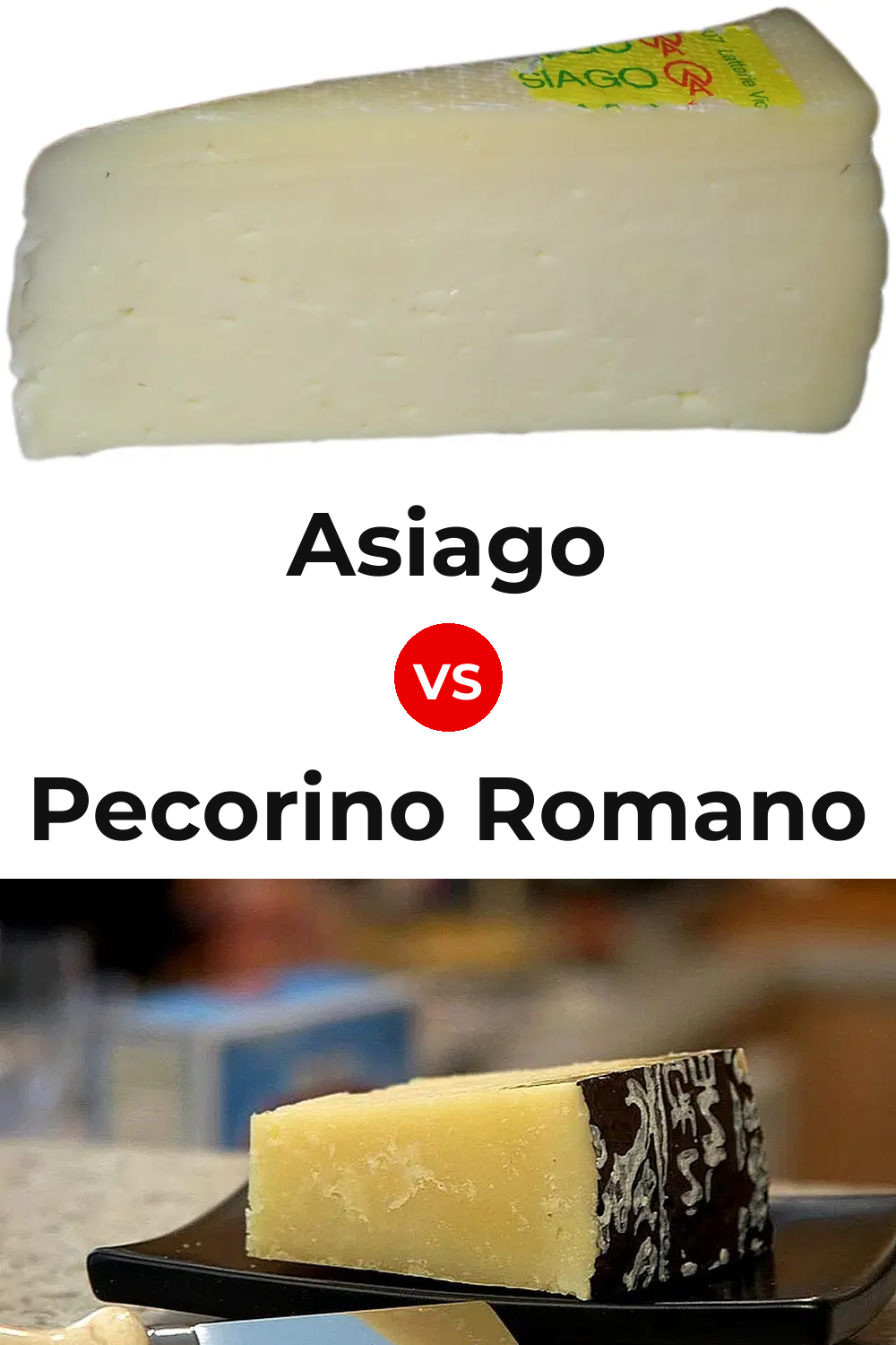 Asiago Cheese vs Pecorino Romano Cheese Pinterest comparison