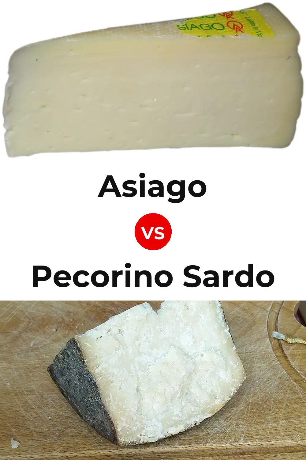 Asiago Cheese vs Pecorino Sardo Cheese Pinterest comparison