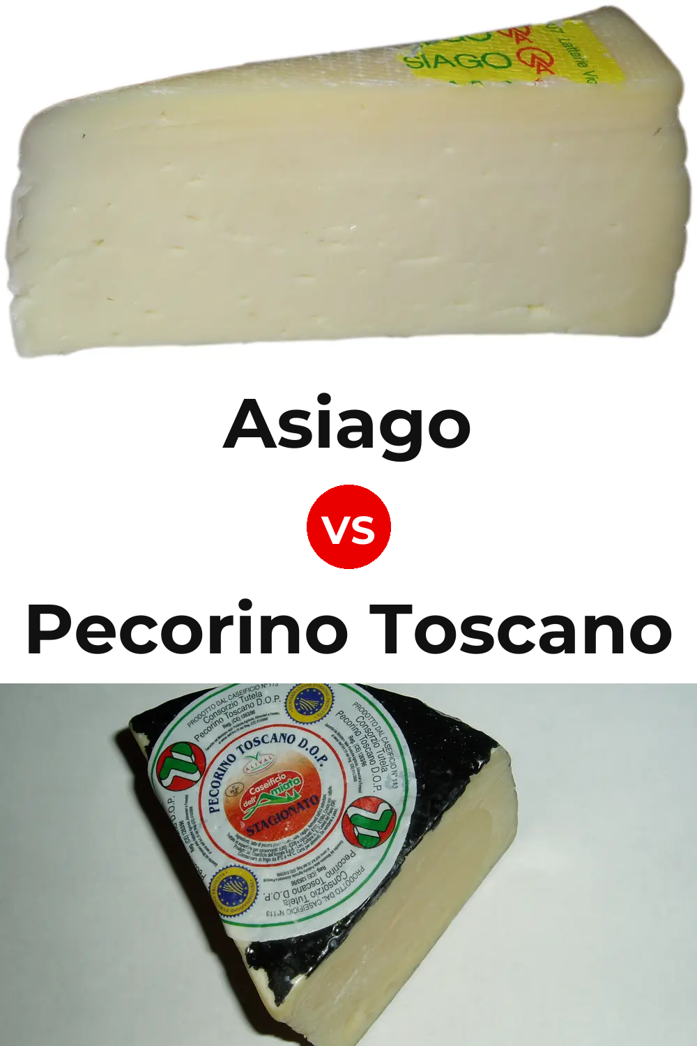 Asiago Cheese vs Pecorino Toscano Cheese Pinterest comparison