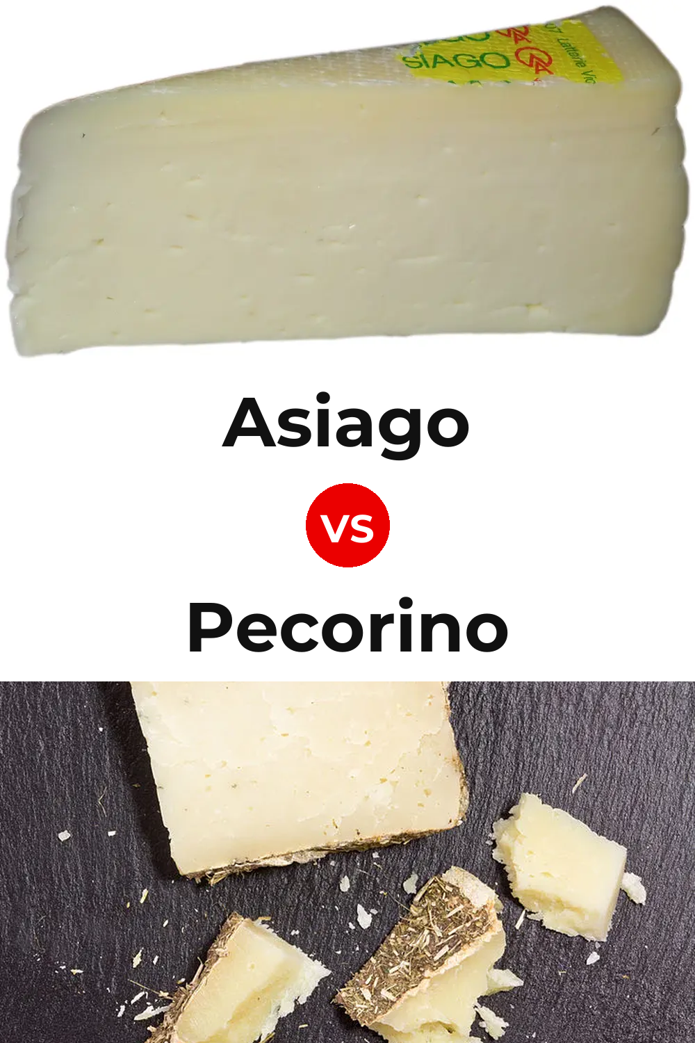 Asiago Cheese vs Pecorino Cheese Pinterest comparison