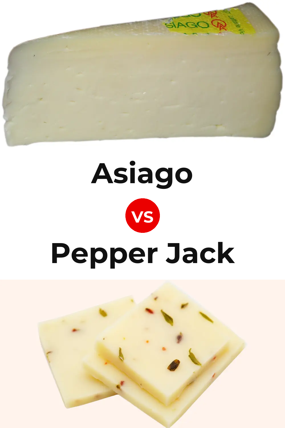 Asiago Cheese vs Pepper Jack Cheese Pinterest comparison