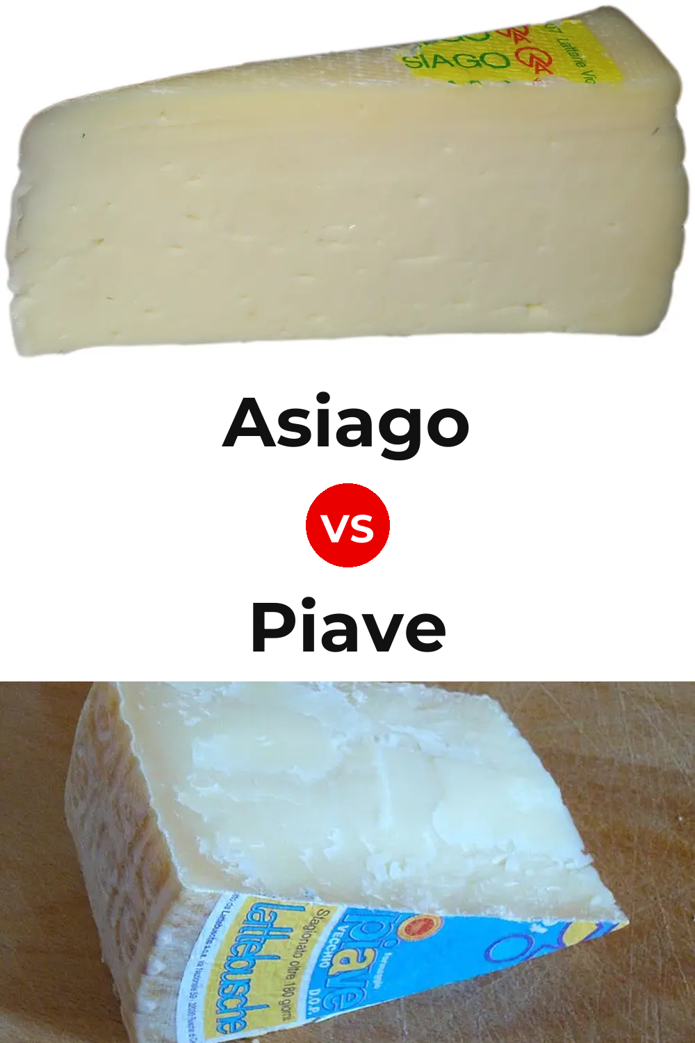 Asiago Cheese vs Piave Cheese Pinterest comparison