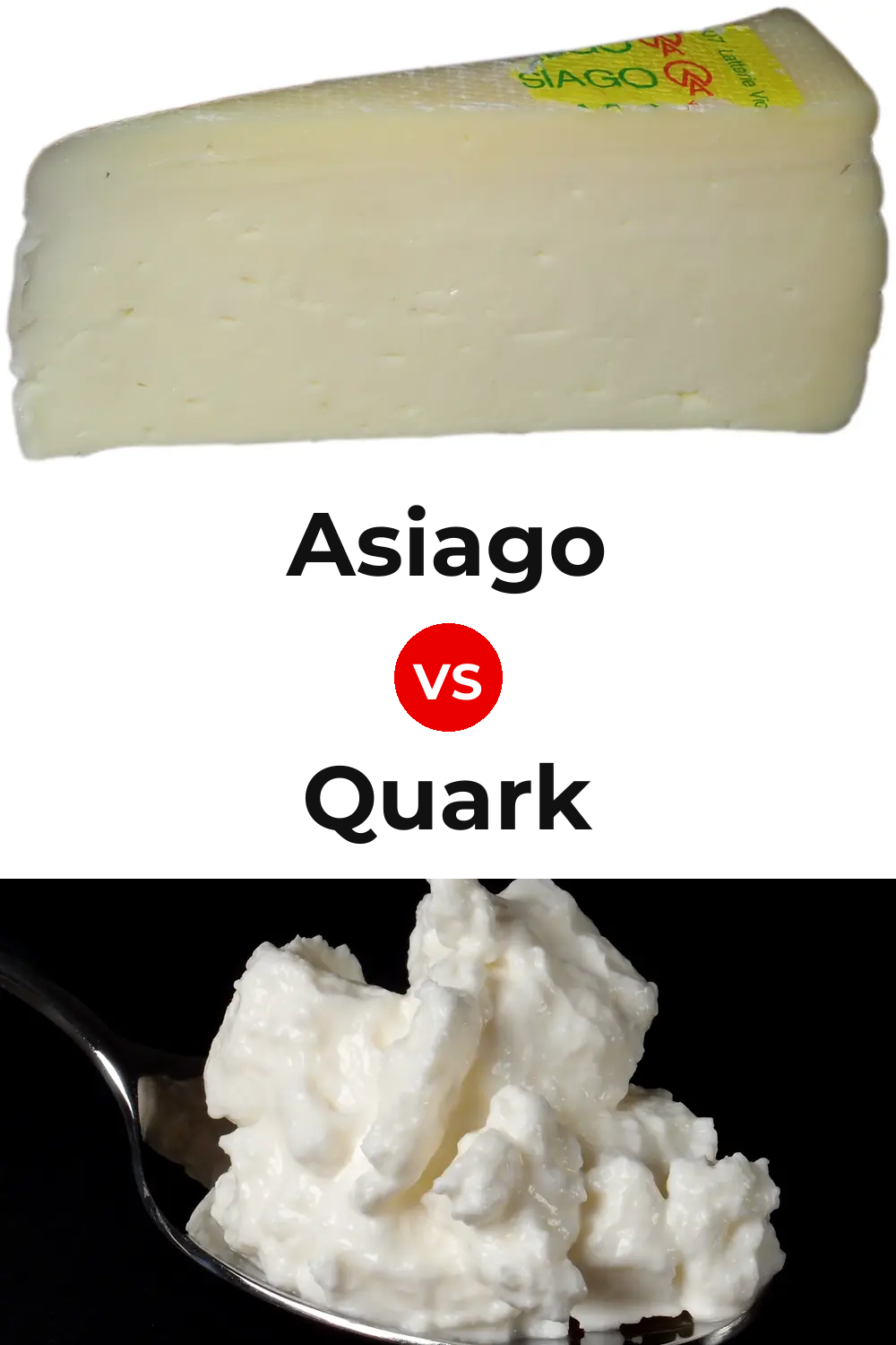 Asiago Cheese vs Quark Cheese Pinterest comparison