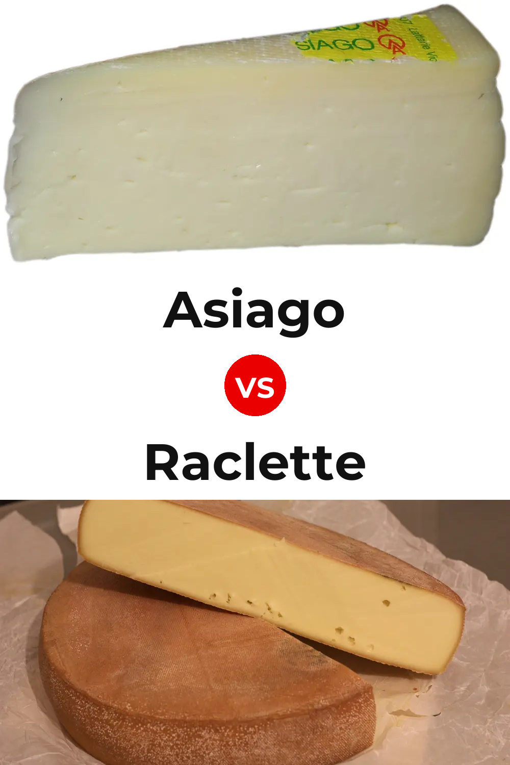 Asiago Cheese vs Raclette Cheese Pinterest comparison