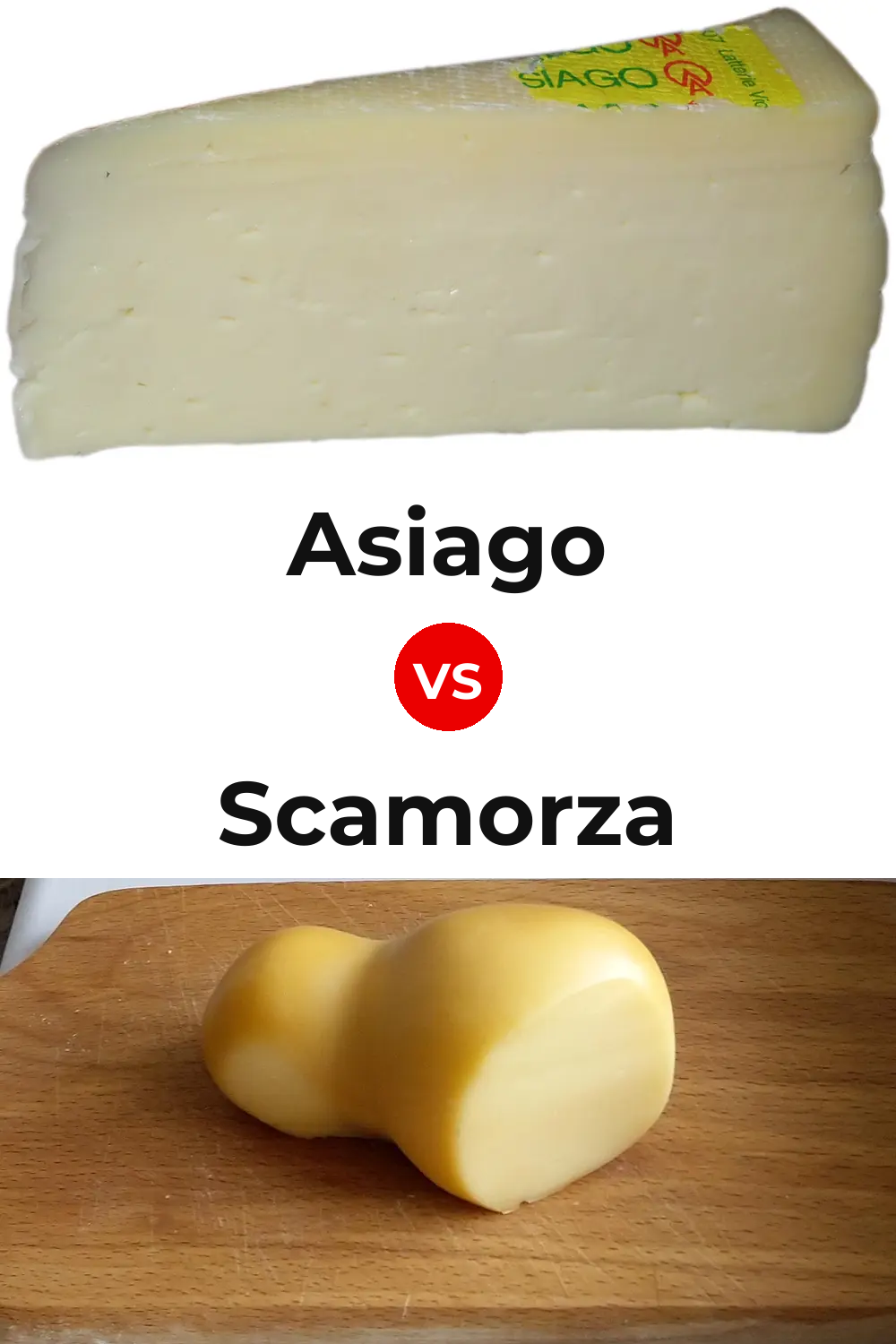 Asiago Cheese vs Scamorza Cheese Pinterest comparison