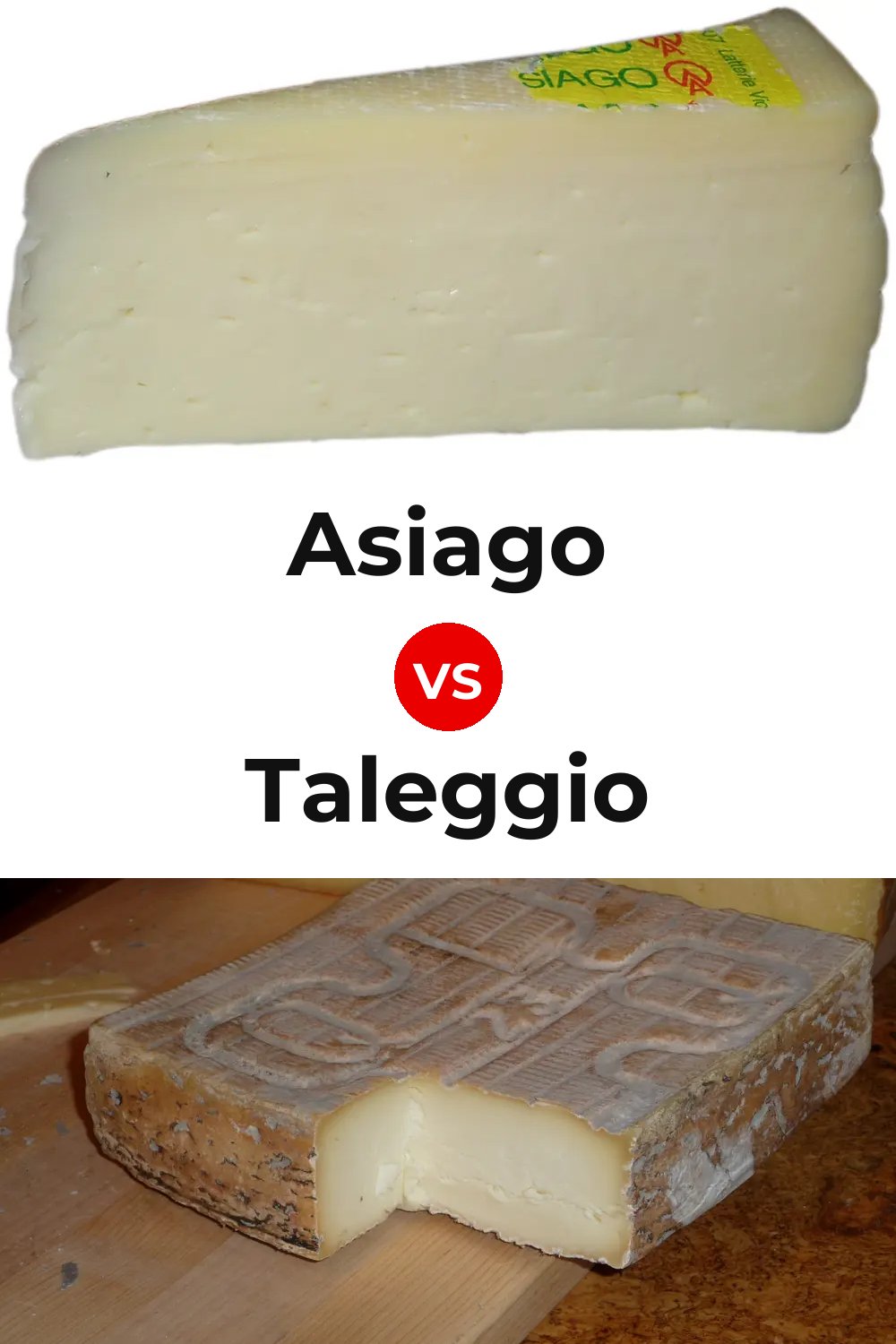 Asiago Cheese vs Taleggio Cheese Pinterest comparison