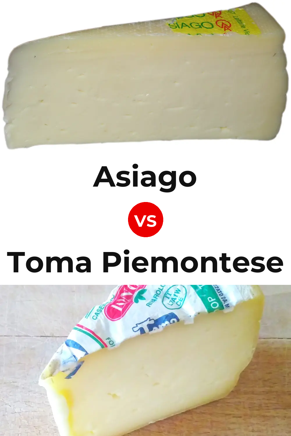 Asiago Cheese vs Toma Piemontese Cheese Pinterest comparison