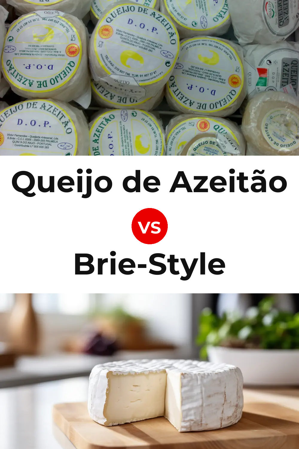 Queijo de Azeitão vs Brie-Style Cheese Pinterest comparison