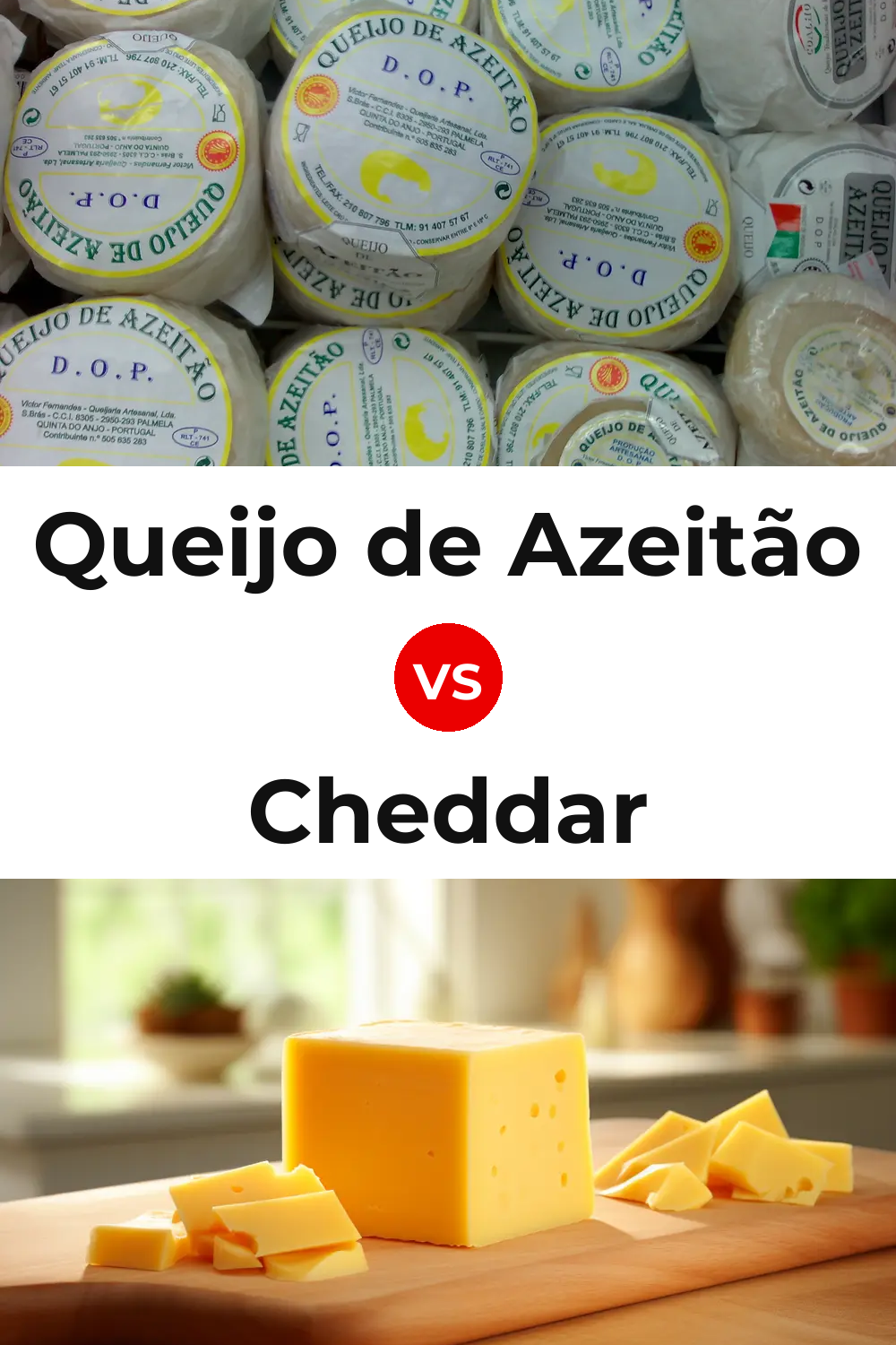 Queijo de Azeitão vs Cheddar Cheese Pinterest comparison