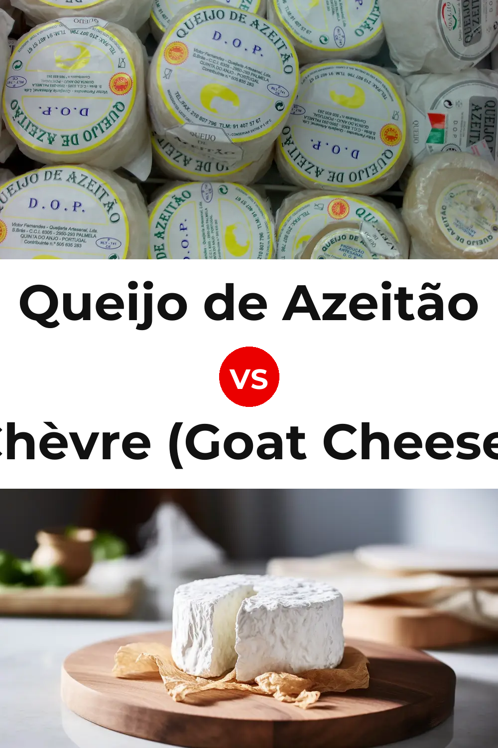 Queijo de Azeitão vs Chèvre (Goat Cheese) Pinterest comparison