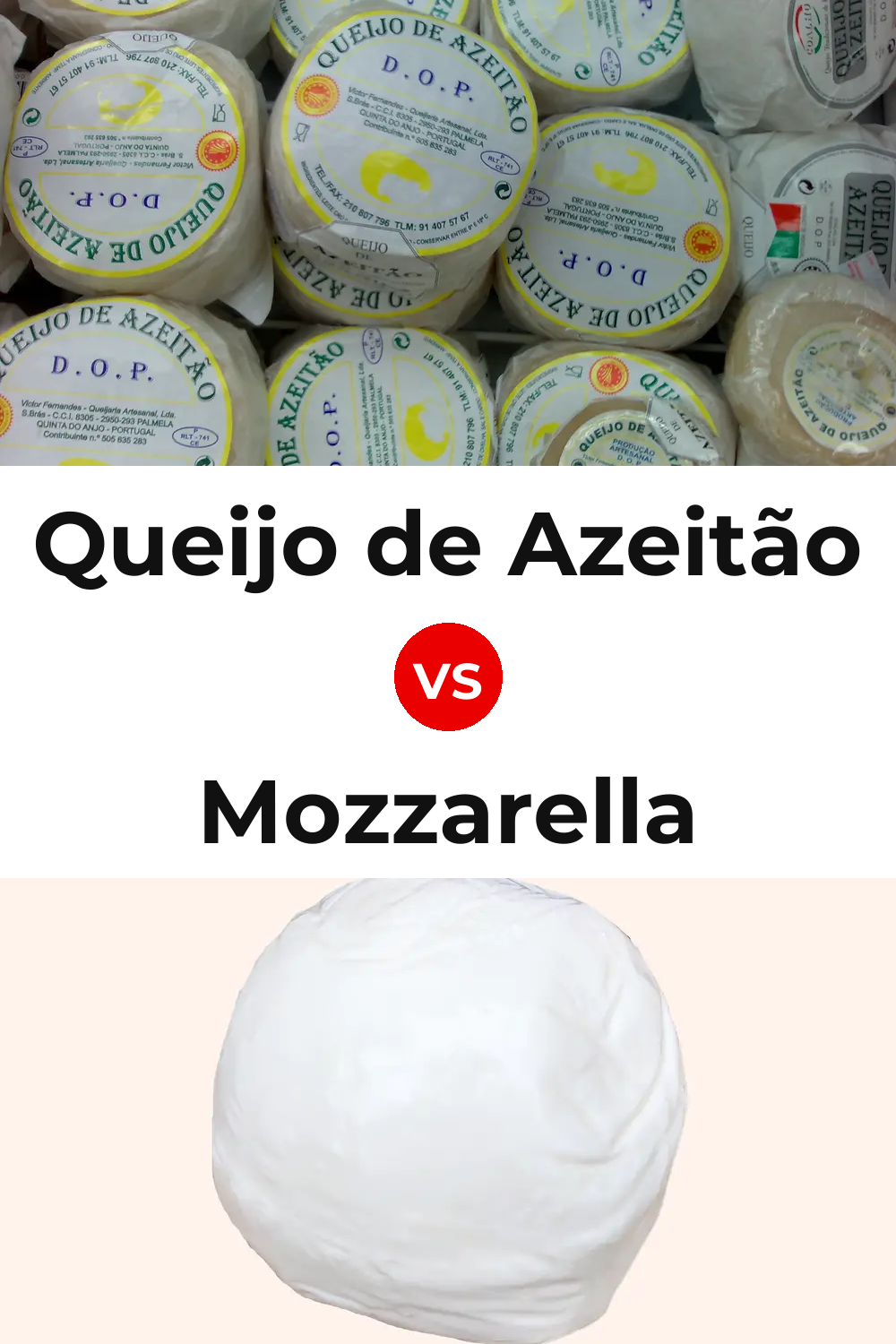 Queijo de Azeitão vs Mozzarella Cheese Pinterest comparison