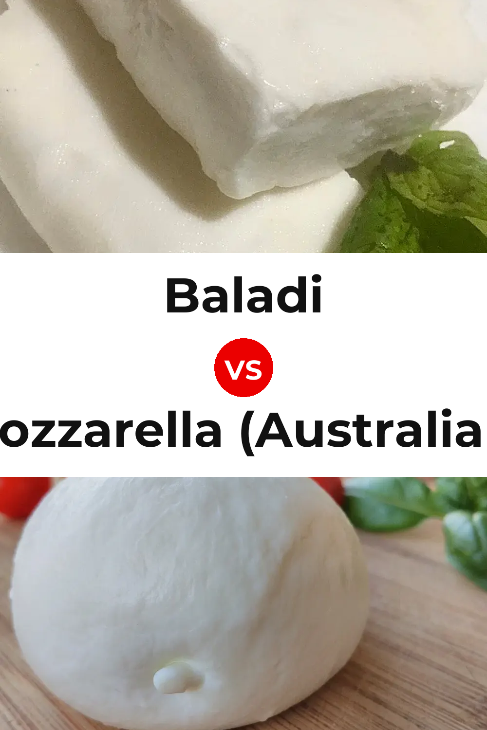 Baladi Cheese vs Mozzarella (Australian) Cheese Pinterest comparison