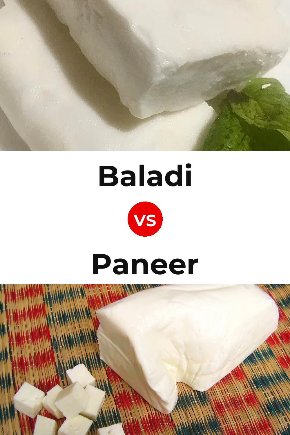 Baladi Cheese vs Paneer Cheese Pinterest comparison