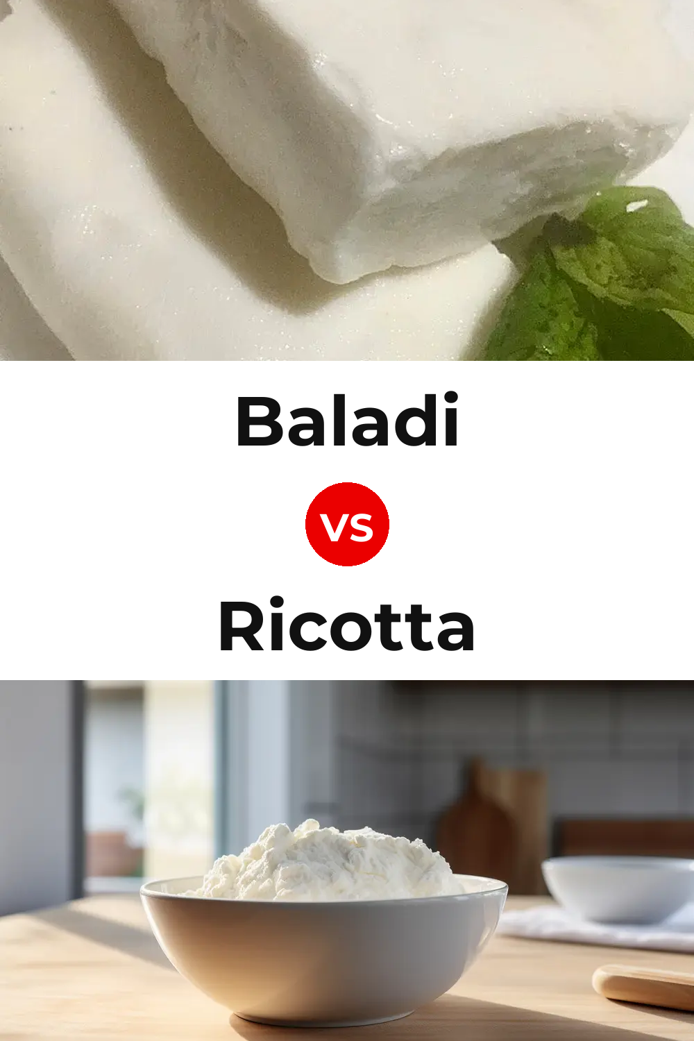 Baladi Cheese vs Ricotta Cheese Pinterest comparison