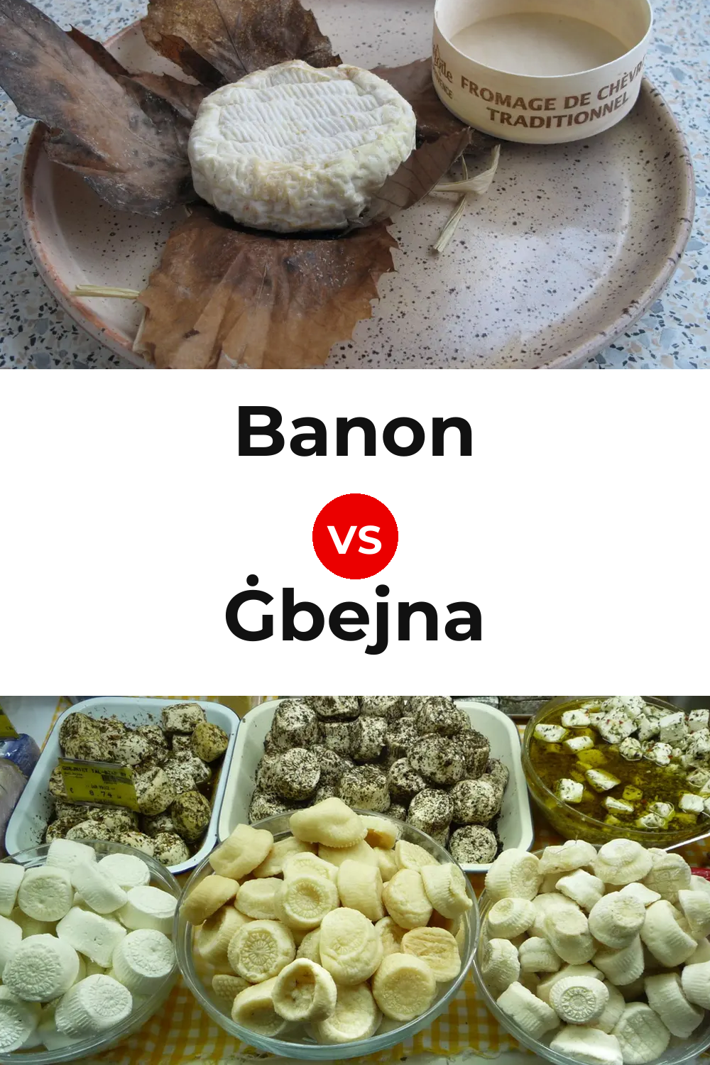 Banon Cheese vs Ġbejna Cheese Pinterest comparison