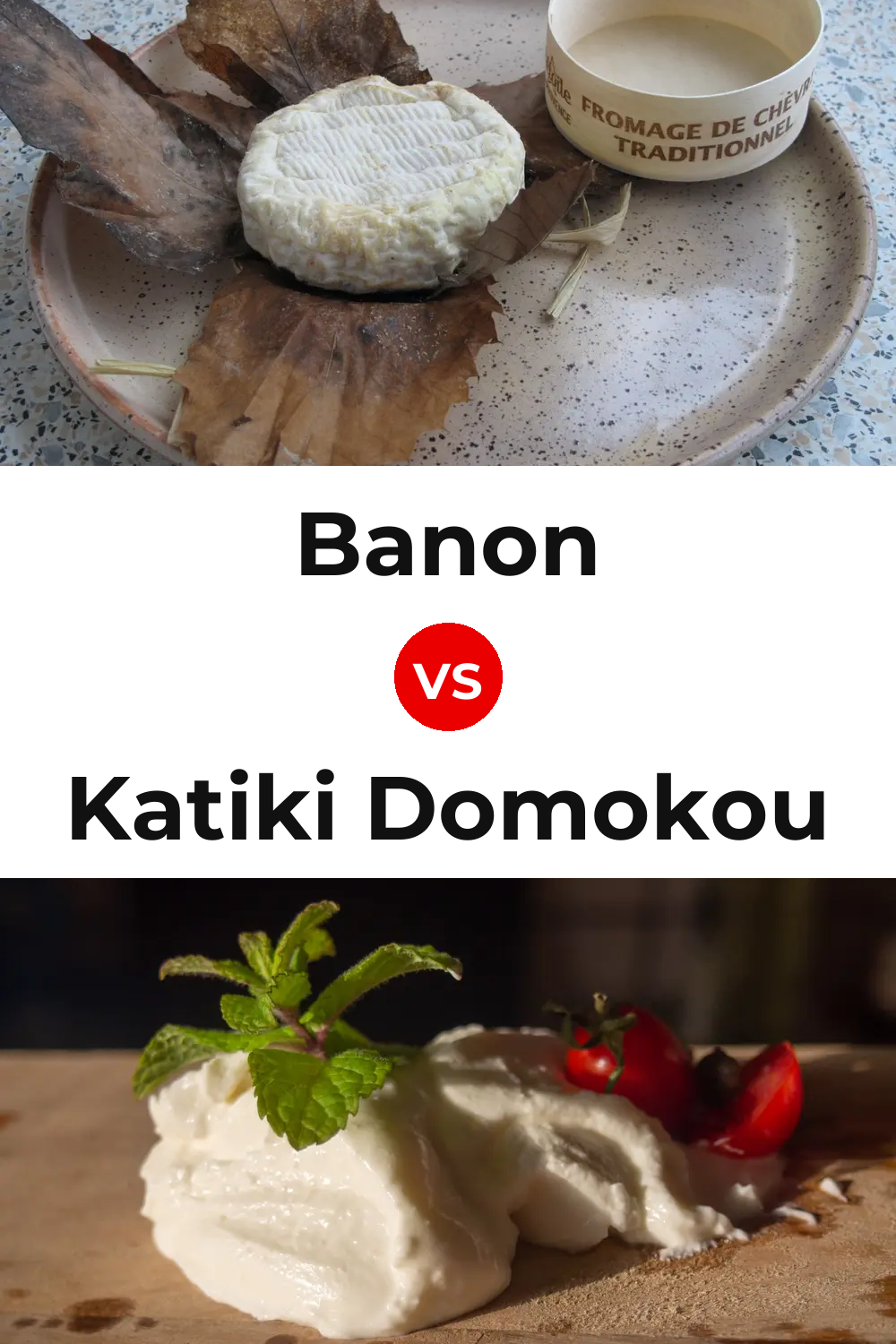 Banon Cheese vs Katiki Domokou Cheese Pinterest comparison