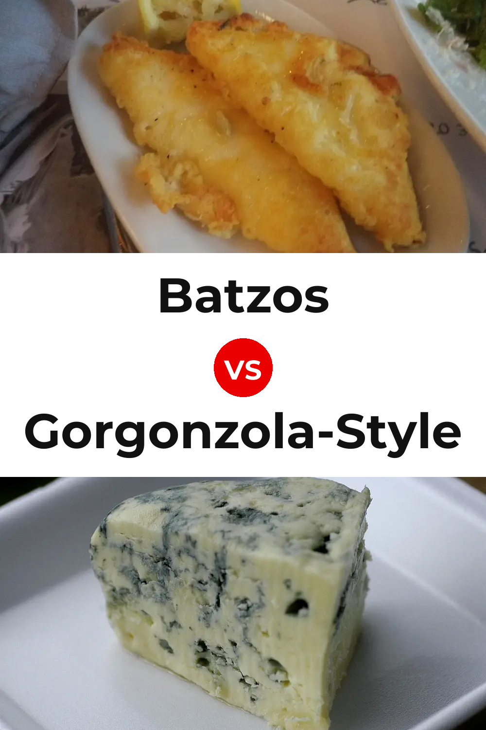 Batzos Cheese vs Gorgonzola-Style Cheese Pinterest comparison