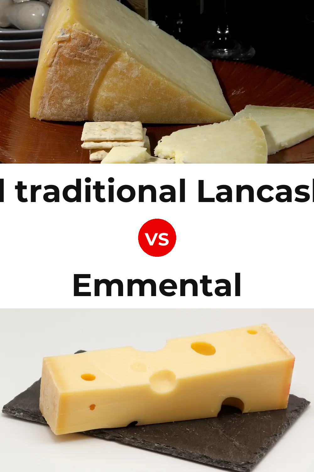 Beacon Fell traditional Lancashire cheese vs Emmental Cheese Pinterest comparison